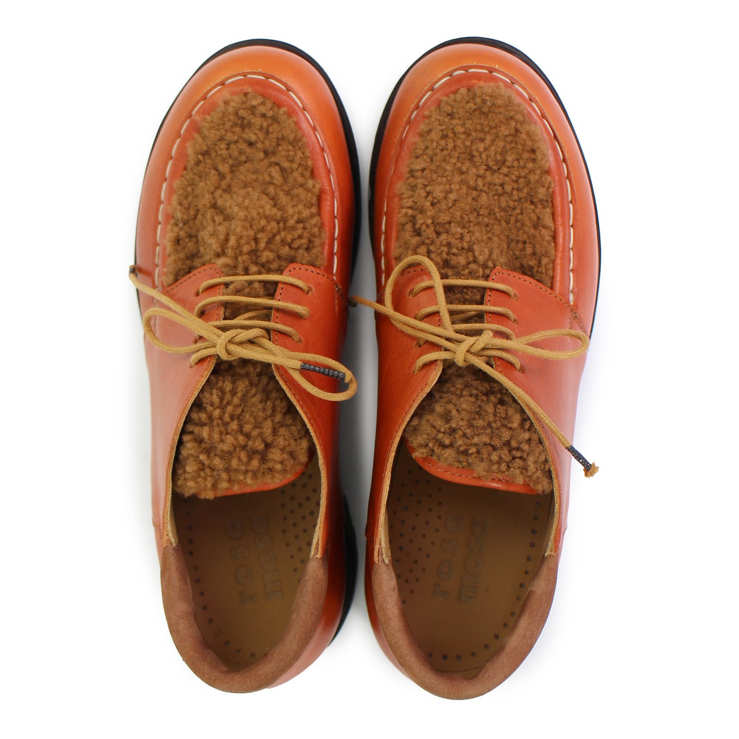 Davos Shoes + welted leather Derbies + warm brown/ teddy