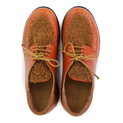 Davos Shoes + welted leather Derbies + warm brown/ teddy