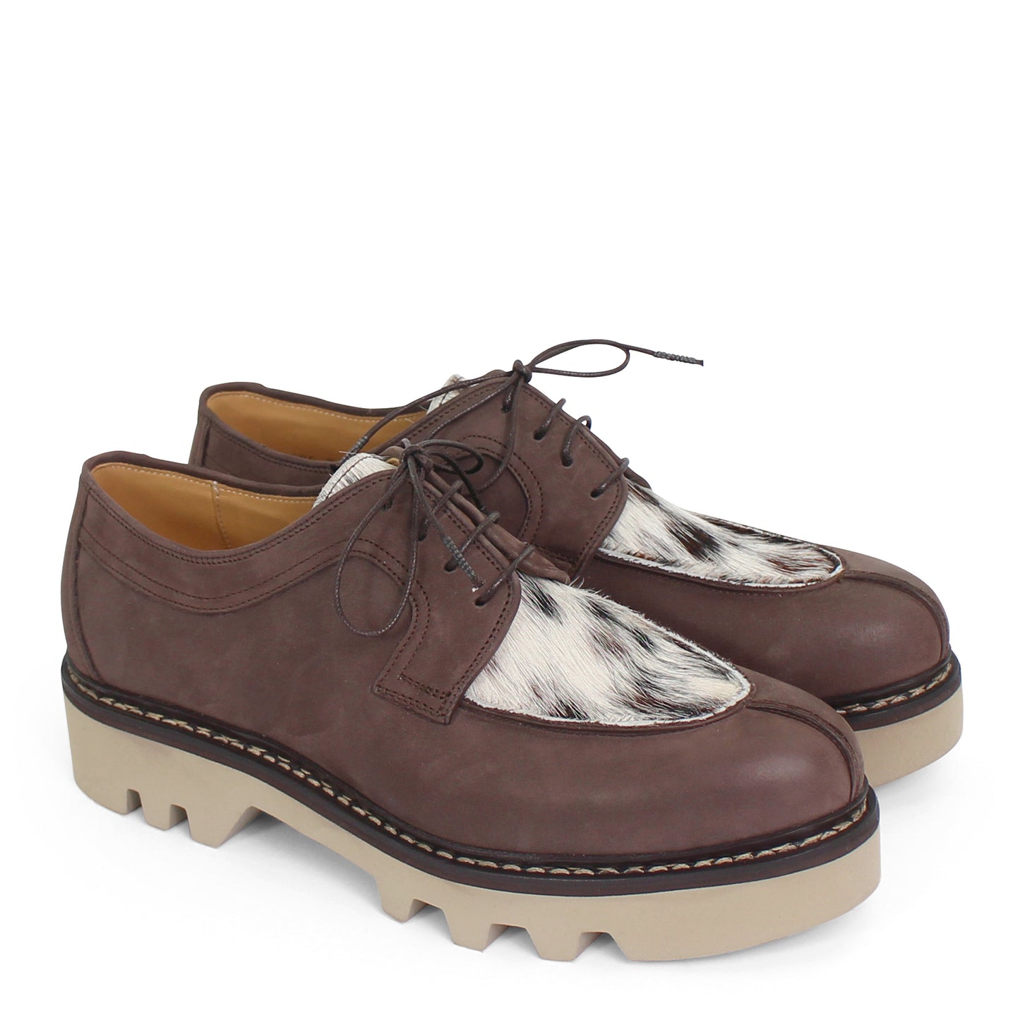 Delemont 11 Mucca + Norwegian Welted Lace-up Leather Shoes + Brown Multi
