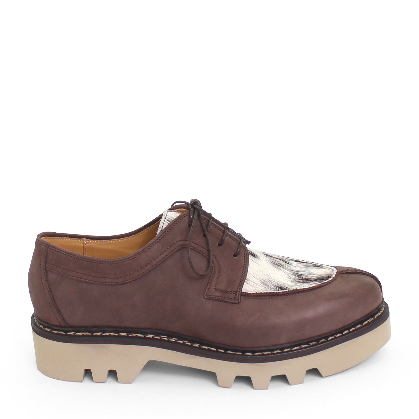 Delemont 11 Mucca + Norwegian Welted Lace-up Leather Shoes + Brown Multi