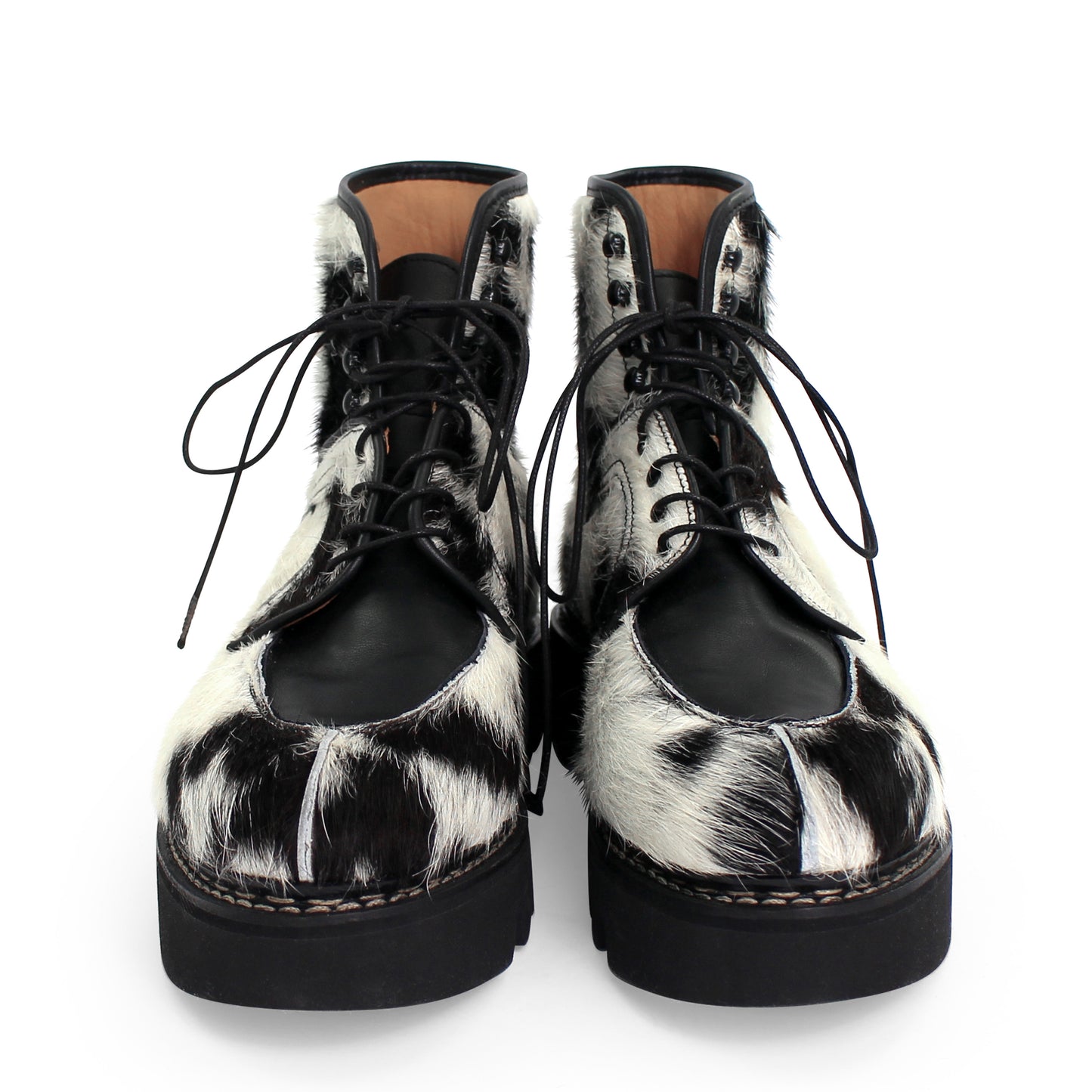 Delemont Boots Mucca + Norwegian Welted natural Leather Boots + Black White