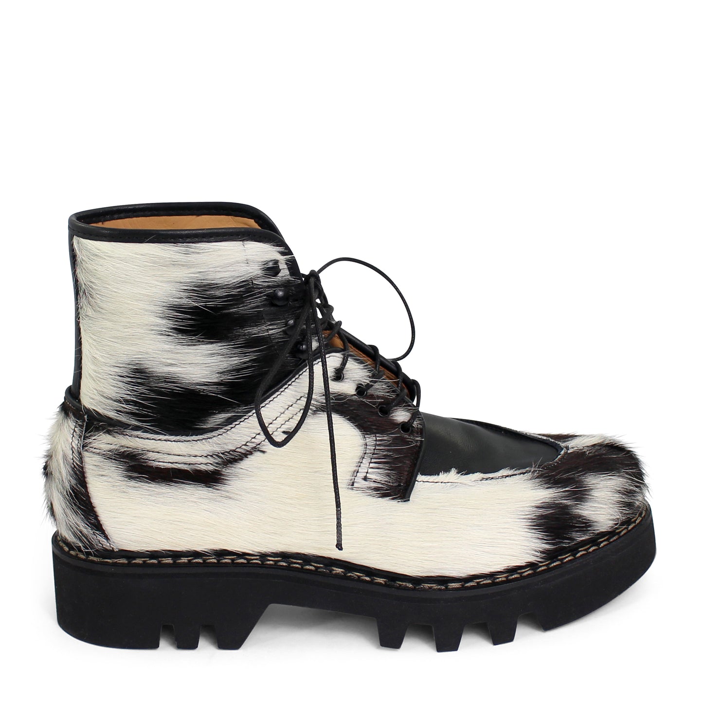 Delemont Boots Mucca + Norwegian Welted natural Leather Boots + Black White