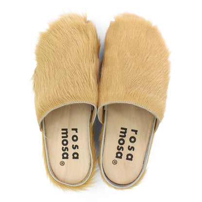 DONAU + Leather Clogs + Champagne colored natural cow leather