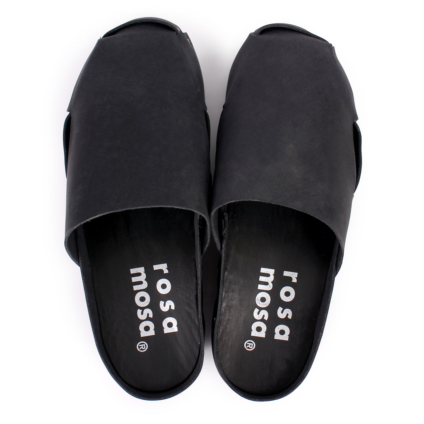 DONAU + Leather Clogs + All Black