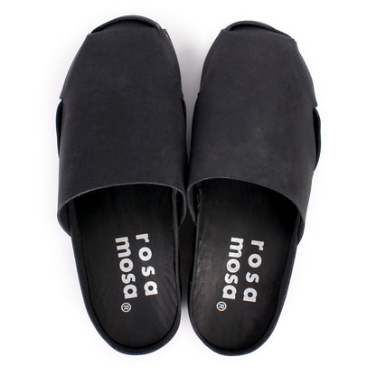 DONAU + Leather Clogs + All Black