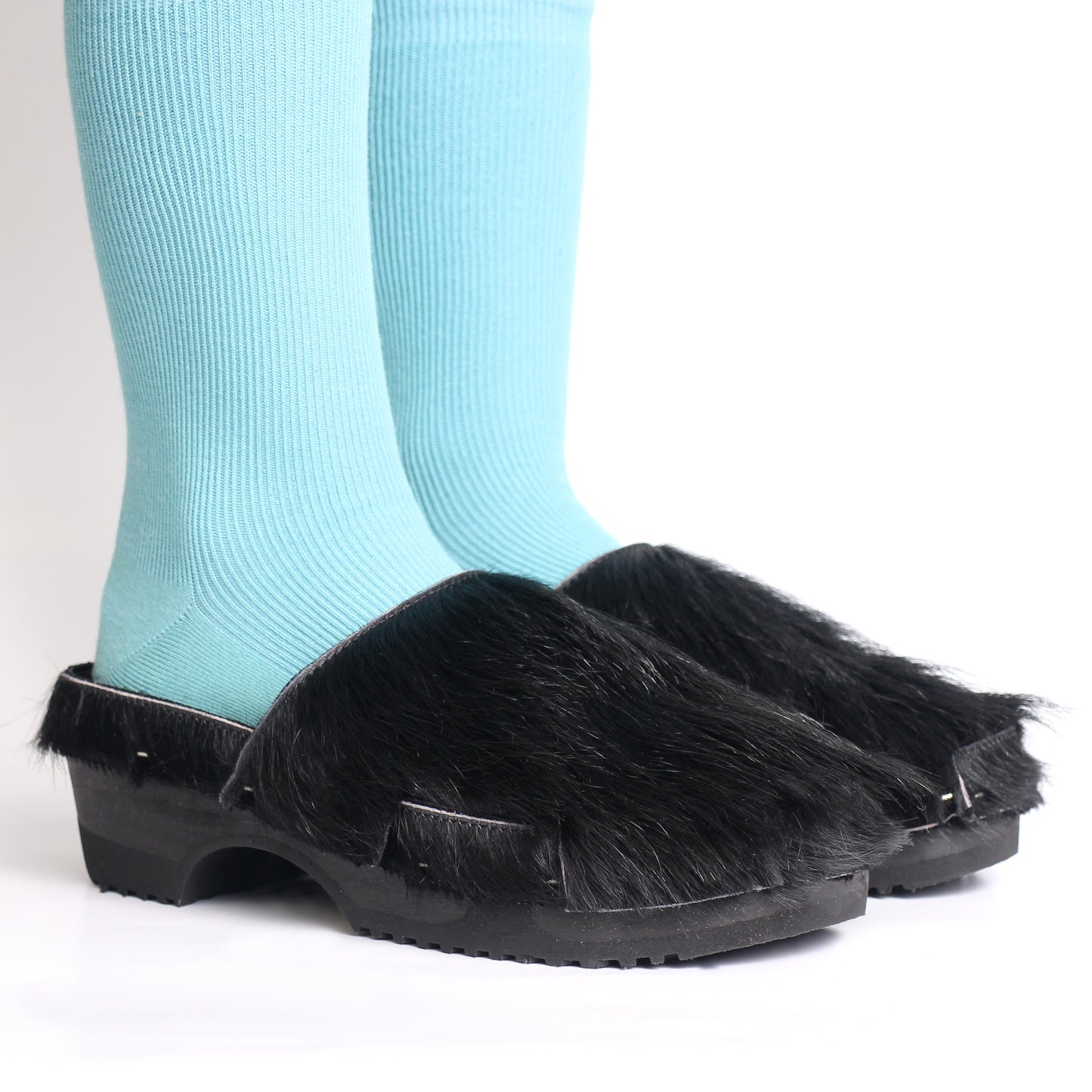 DONAU + Leather Clogs + Black natural cow leather