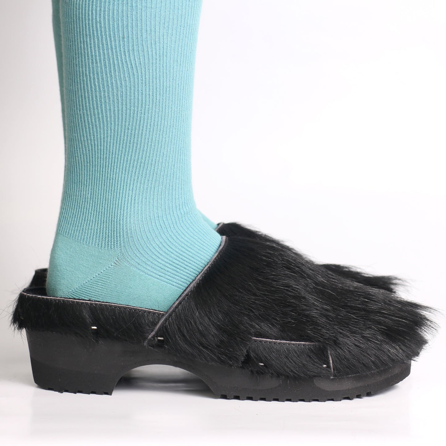 DONAU + Leather Clogs + Black natural cow leather