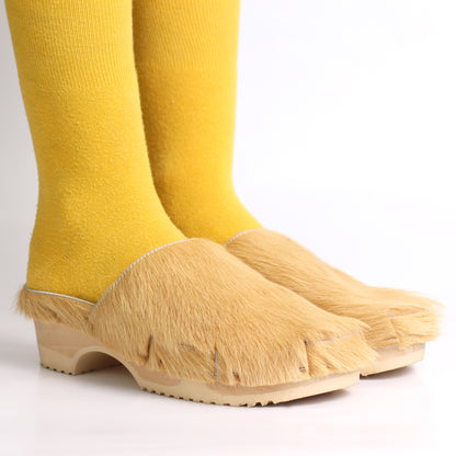 DONAU + Leather Clogs + Champagne colored natural cow leather