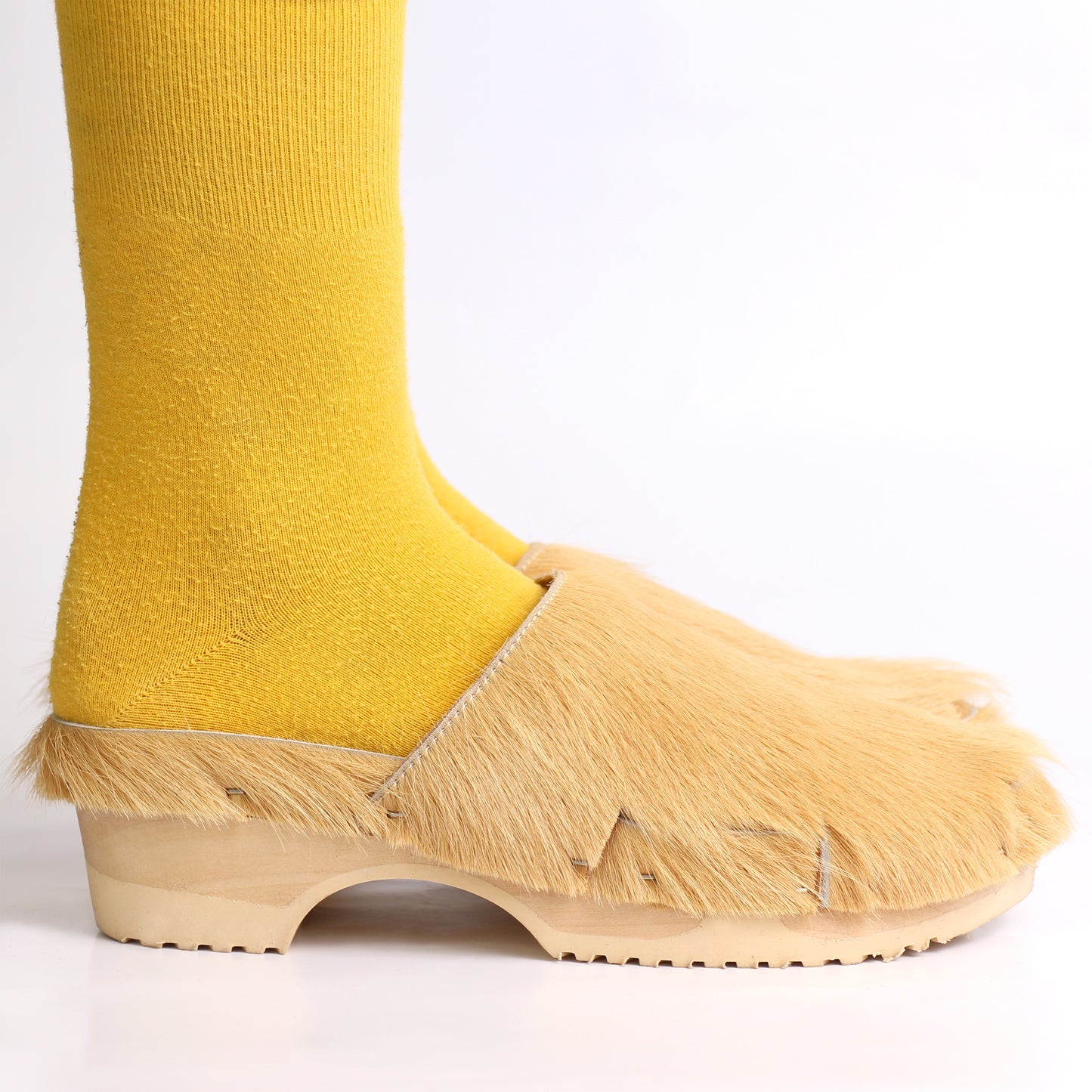 DONAU + Leather Clogs + Champagne colored natural cow leather