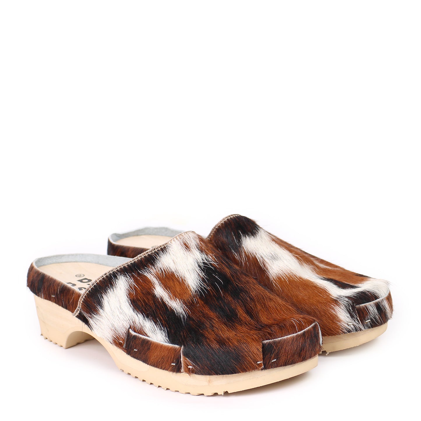 DONAU + Leather Clogs + Multi natural cow leather