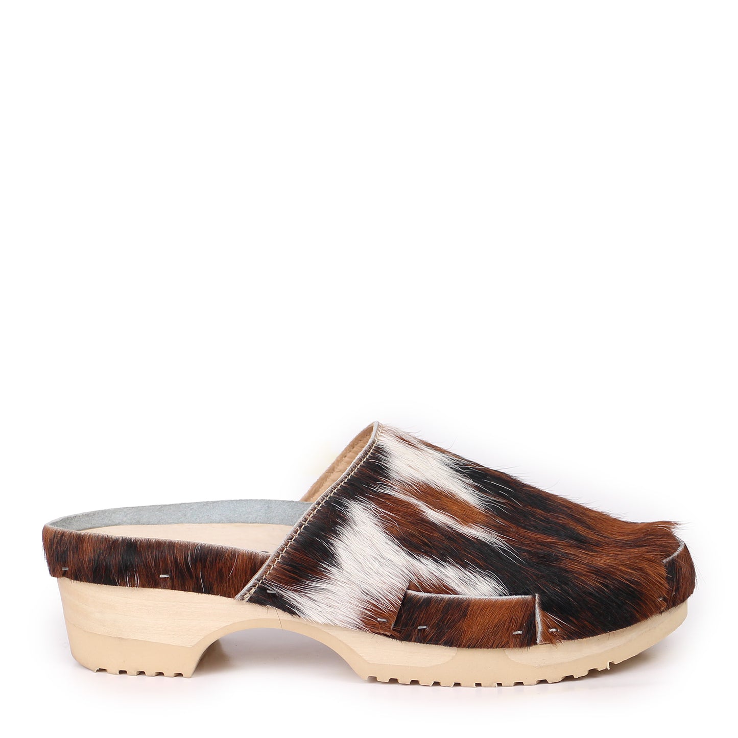 DONAU + Leather Clogs + Multi natural cow leather