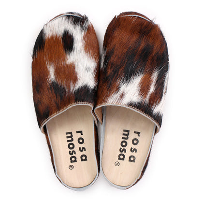 DONAU + Leather Clogs + Multi natural cow leather