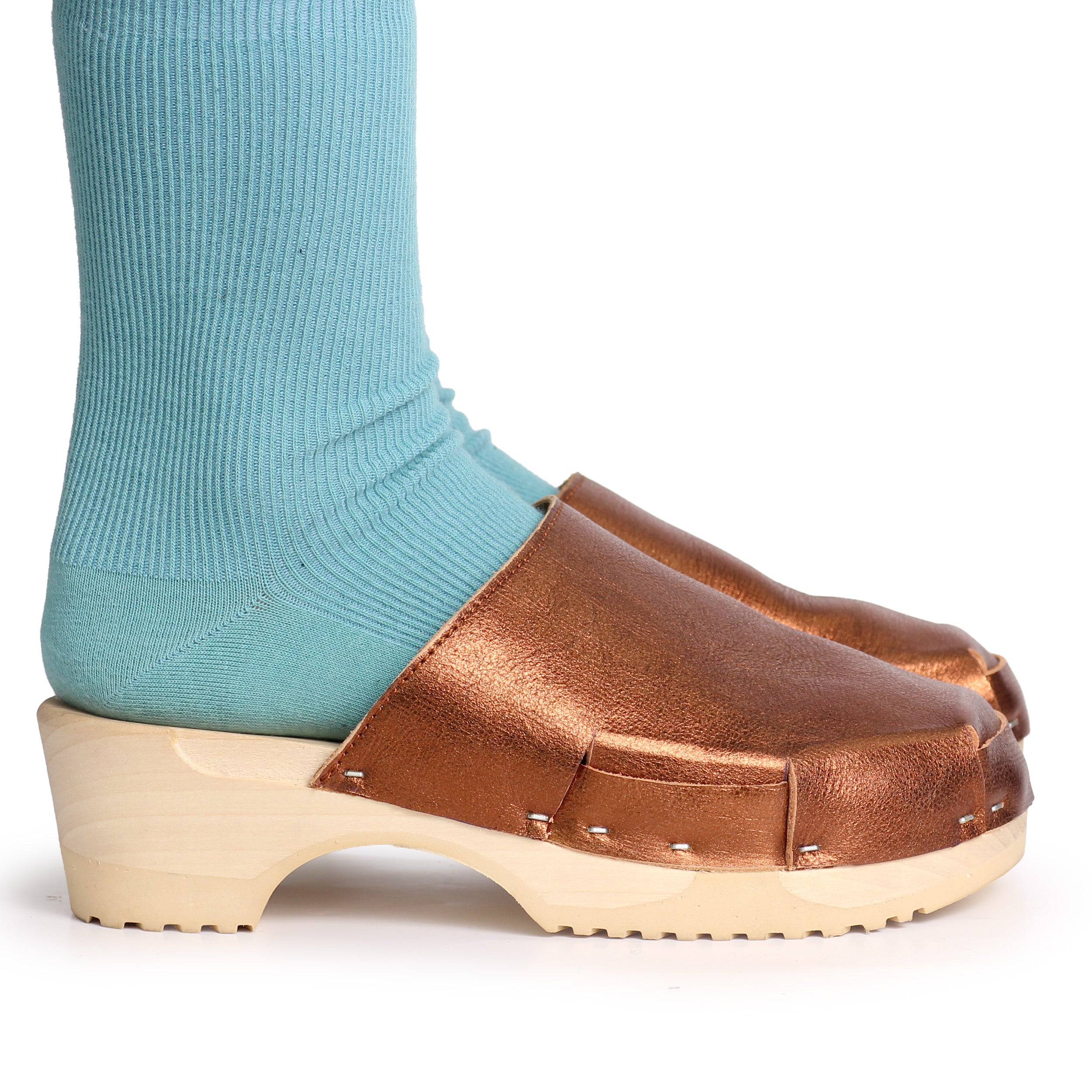 DONAU SIMPLE Metallic + Leather Clogs + Bronze – rosa mosa DONAU SIMPLE Metallic + Leather Clogs + Bronze – rosa mosa