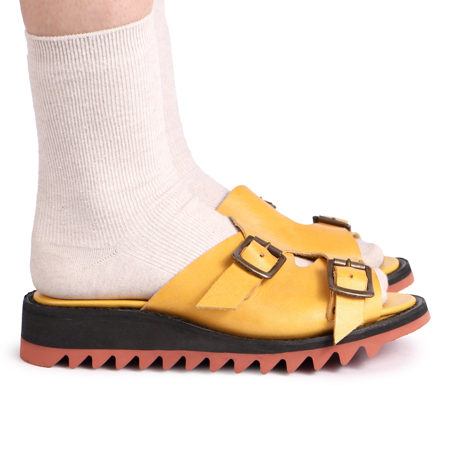 FIBA + Leather Goodyear Welted Sandals + Yellow