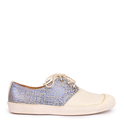 FRITZA + Leather Low Sneakers + Blu Shine
