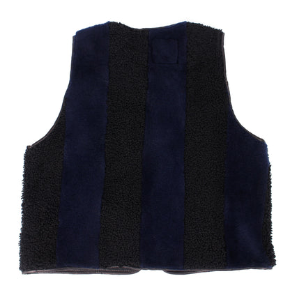 Gilet Vest ERIS + Reversible Shearling Vest + Black Navy