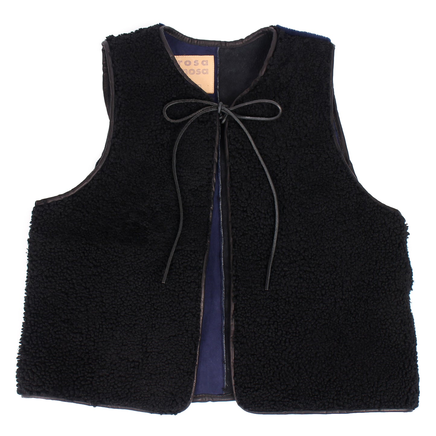 Gilet Vest ERIS + Reversible Shearling Vest + Black Navy