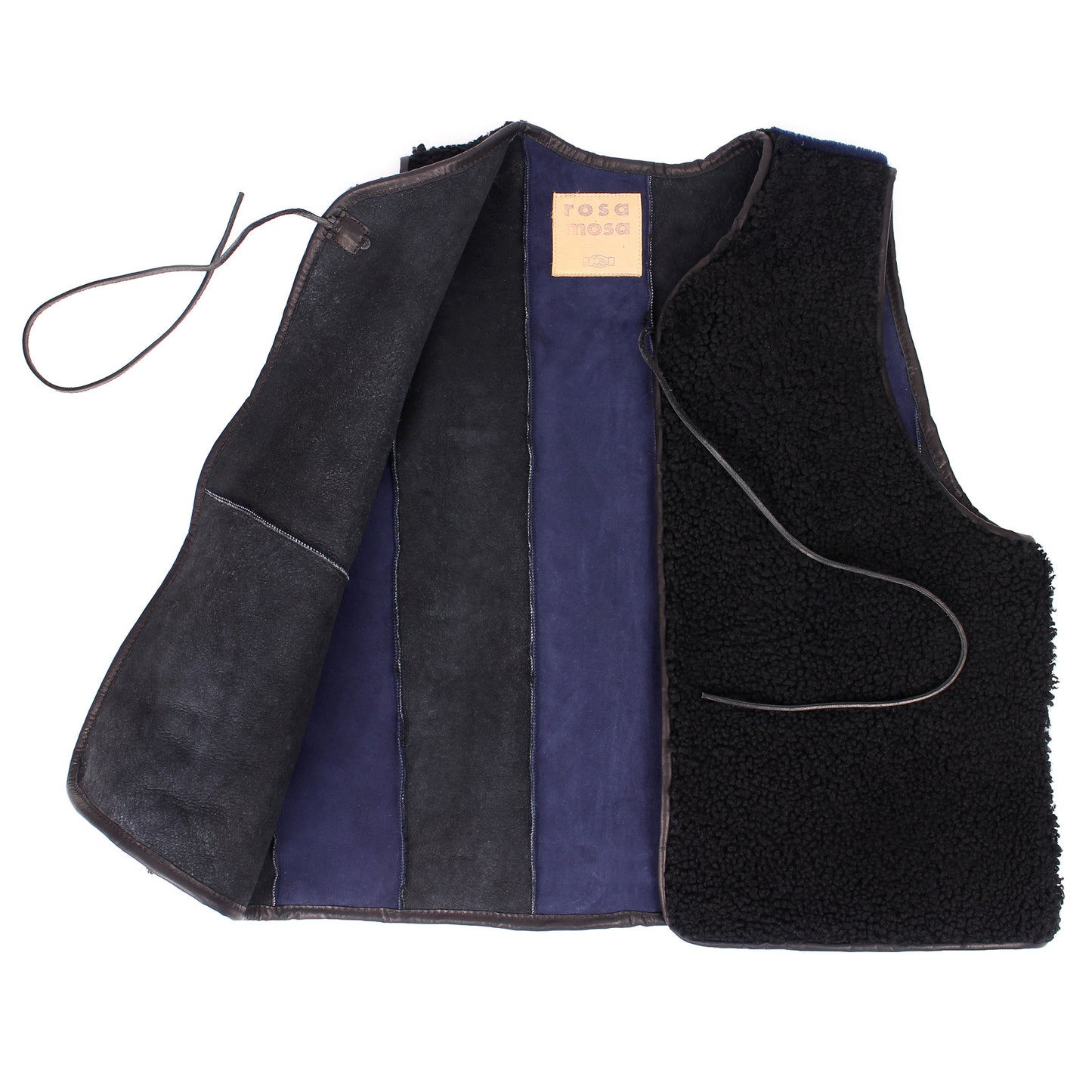 Gilet Vest ERIS + Reversible Shearling Vest + Black Navy