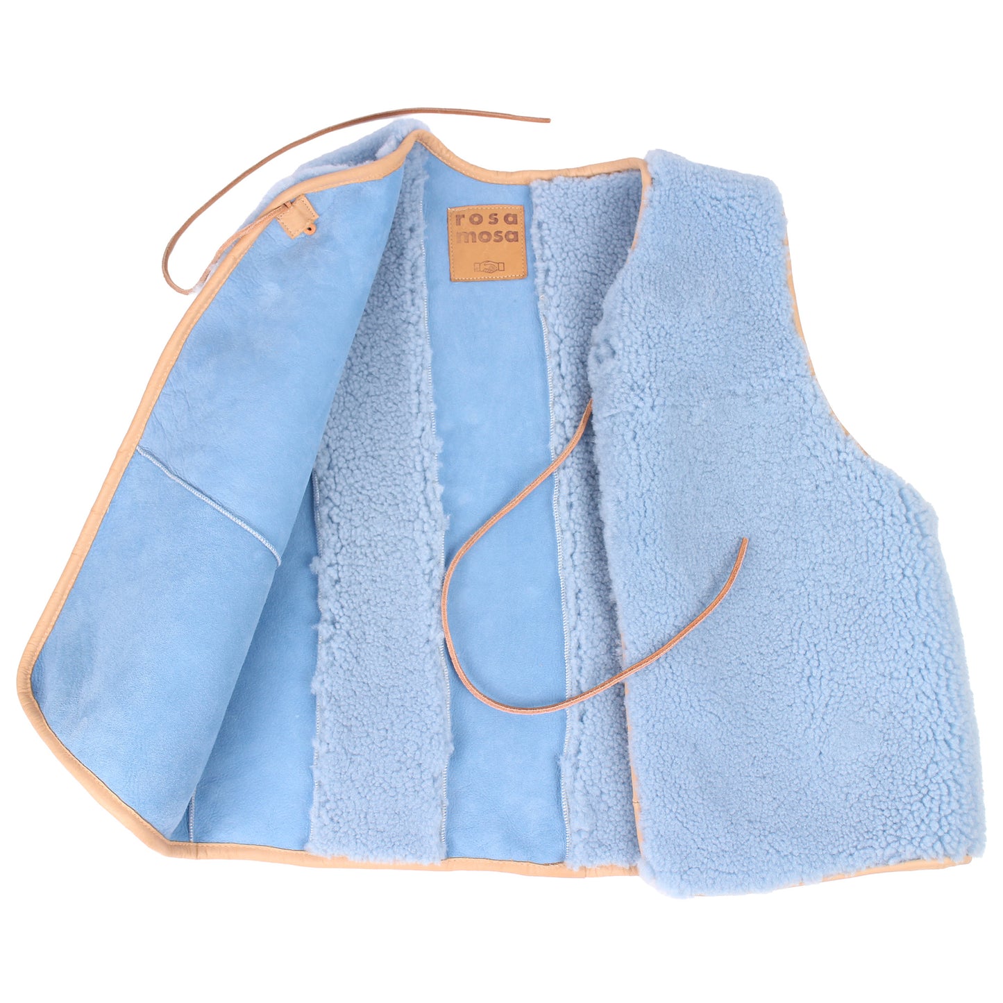 Gilet Vest ERIS + Reversible Shearling Vest + Ice Blue