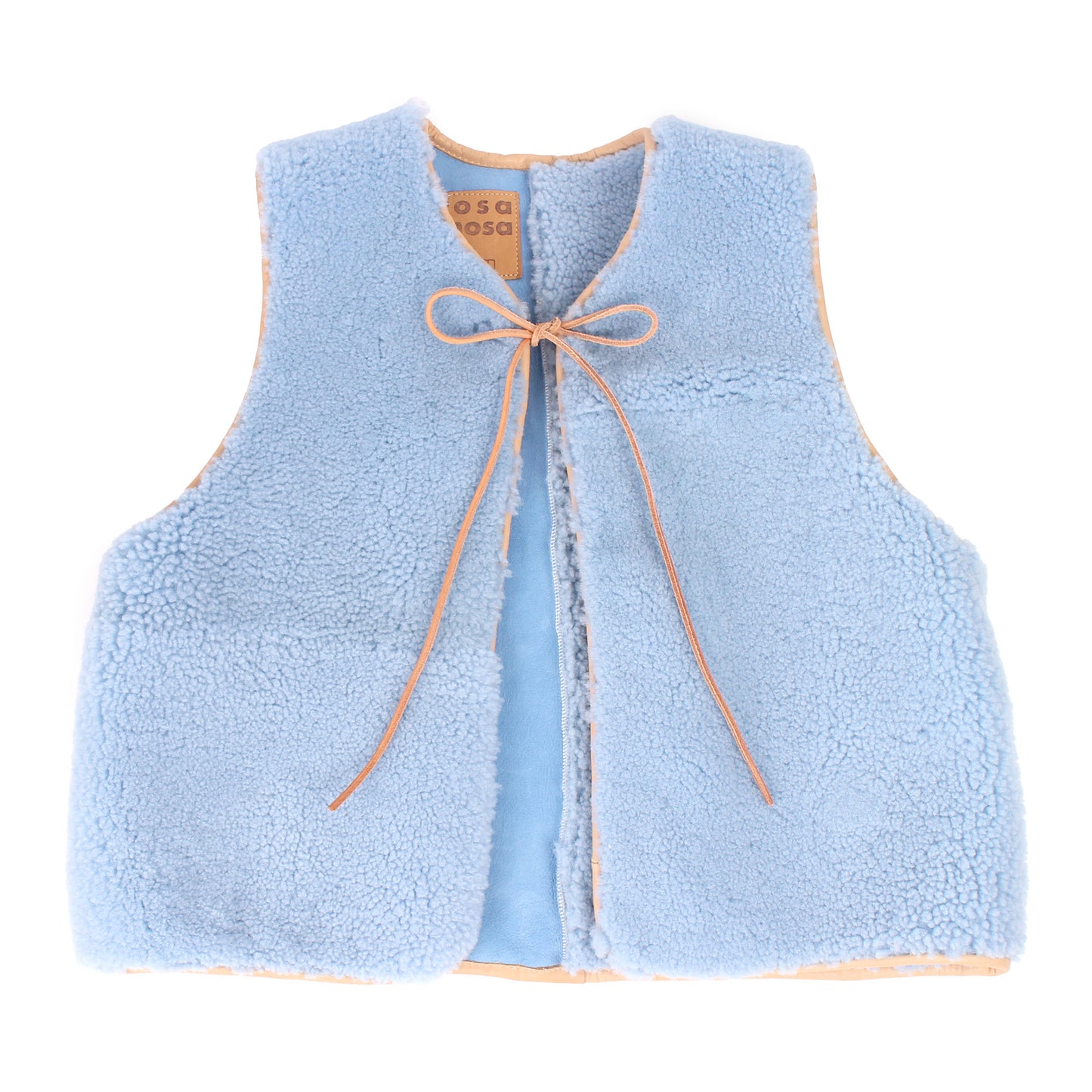 Gilet Vest ERIS + Reversible Shearling Vest + Ice Blue