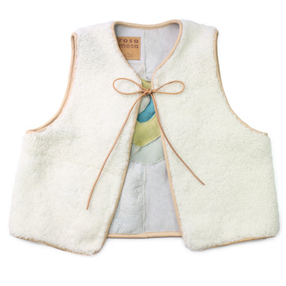 Gilet Vest PATCHWORK ROSE + Reversible Shearling Vest + Off White