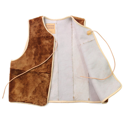 Gilet Vest ERIS + Reversible Shearling Vest + Double Cuoio
