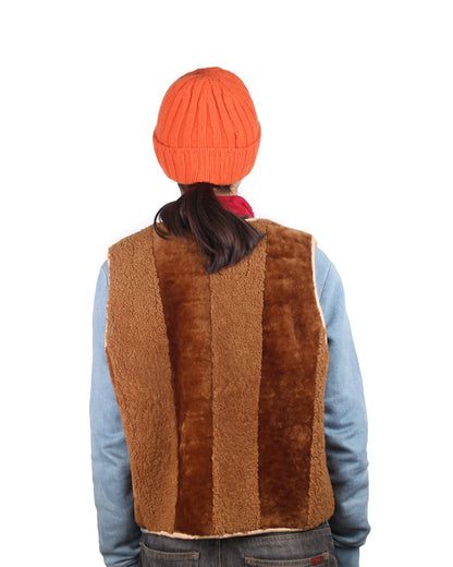 Gilet Vest ERIS + Reversible Shearling Vest + Double Cuoio