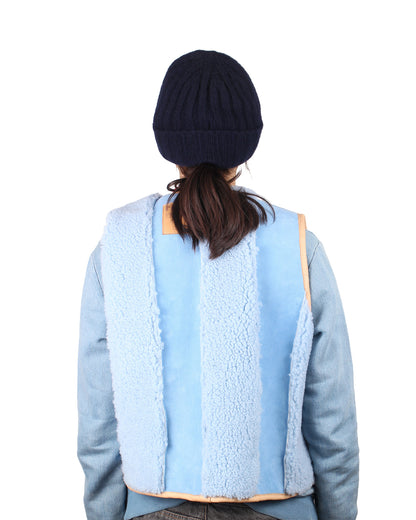 Gilet Vest ERIS + Reversible Shearling Vest + Ice Blue