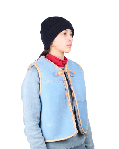 Gilet Vest ERIS + Reversible Shearling Vest + Ice Blue