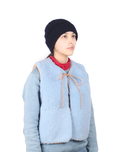Gilet Vest ERIS + Reversible Shearling Vest + Ice Blue