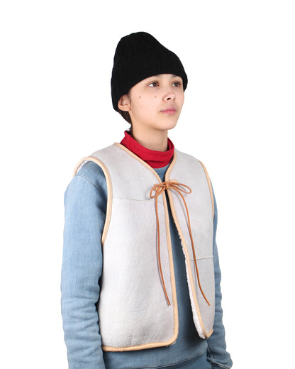 Gilet Vest PATCHWORK ROSE + Reversible Shearling Vest + Off White