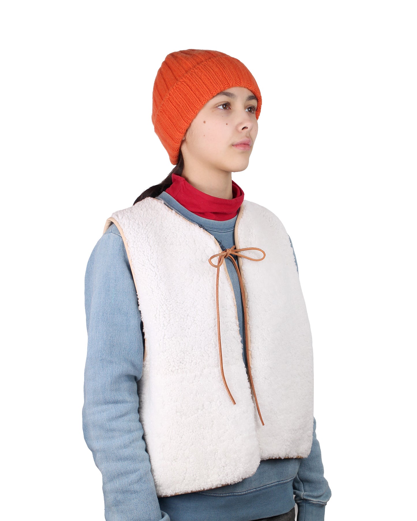 Gilet Vest PATCHWORK ROSE + Reversible Shearling Vest + Off White