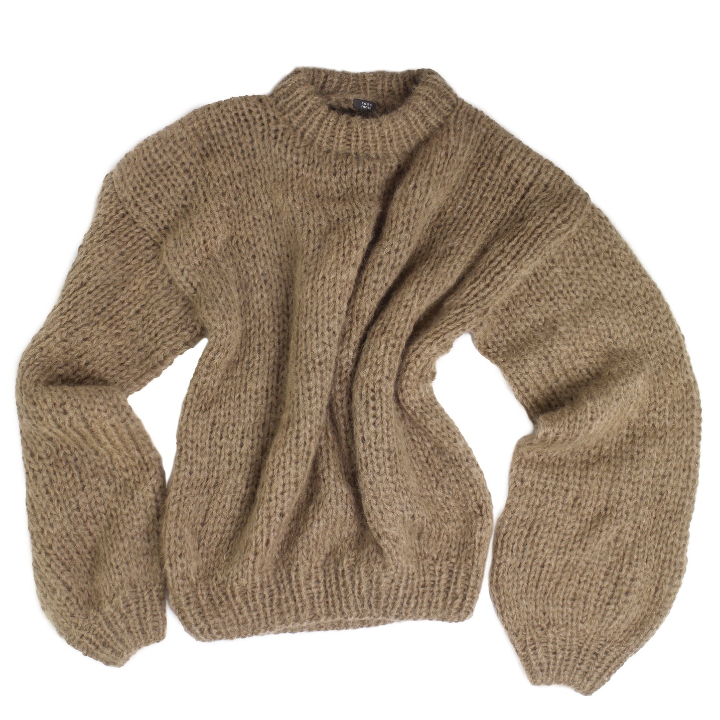 Unisex Hand Knit Mohair Pullover + Nougat Brown