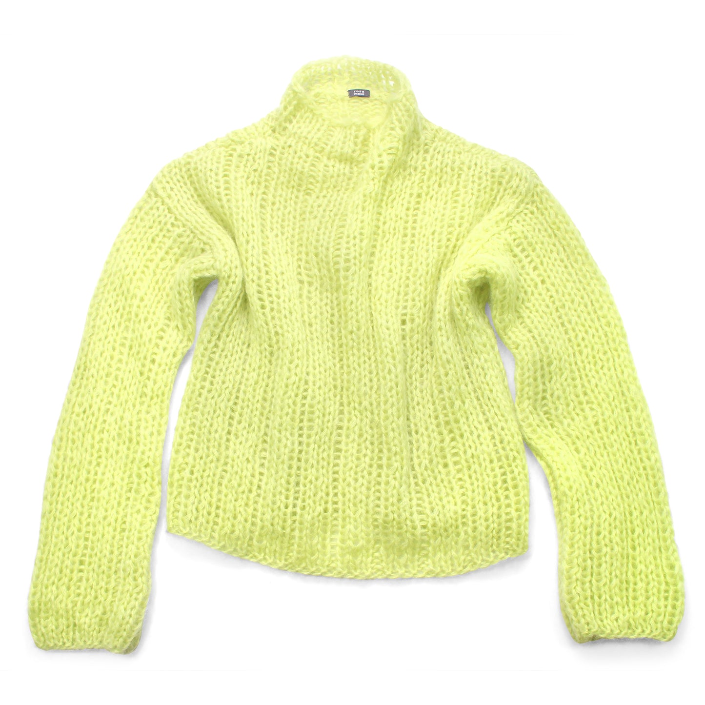 Unisex Hand Knit Rib Jumper with long sleeves + Lime