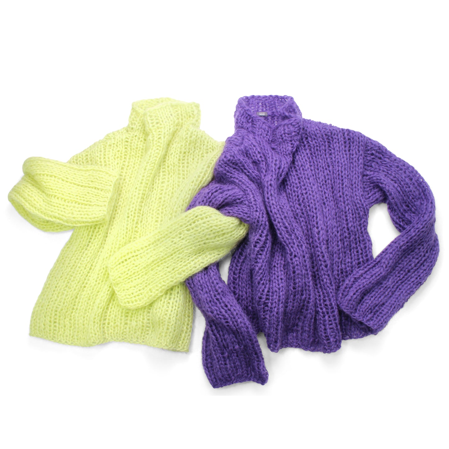 Unisex Hand Knit Rib Jumper with long sleeves + Purple