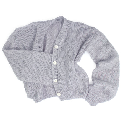 Unisex Hand Knit Mohair Cardigan + Blue Gray