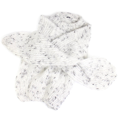 Unisex Hand Knit Mohair Pullover + White Black Dot
