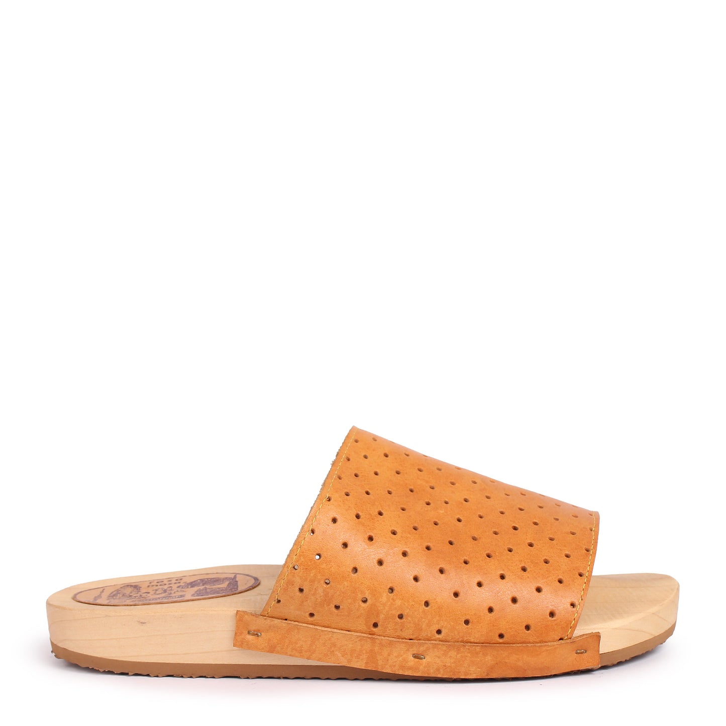ISI DOTS + Leather Flat Clogs + Camel
