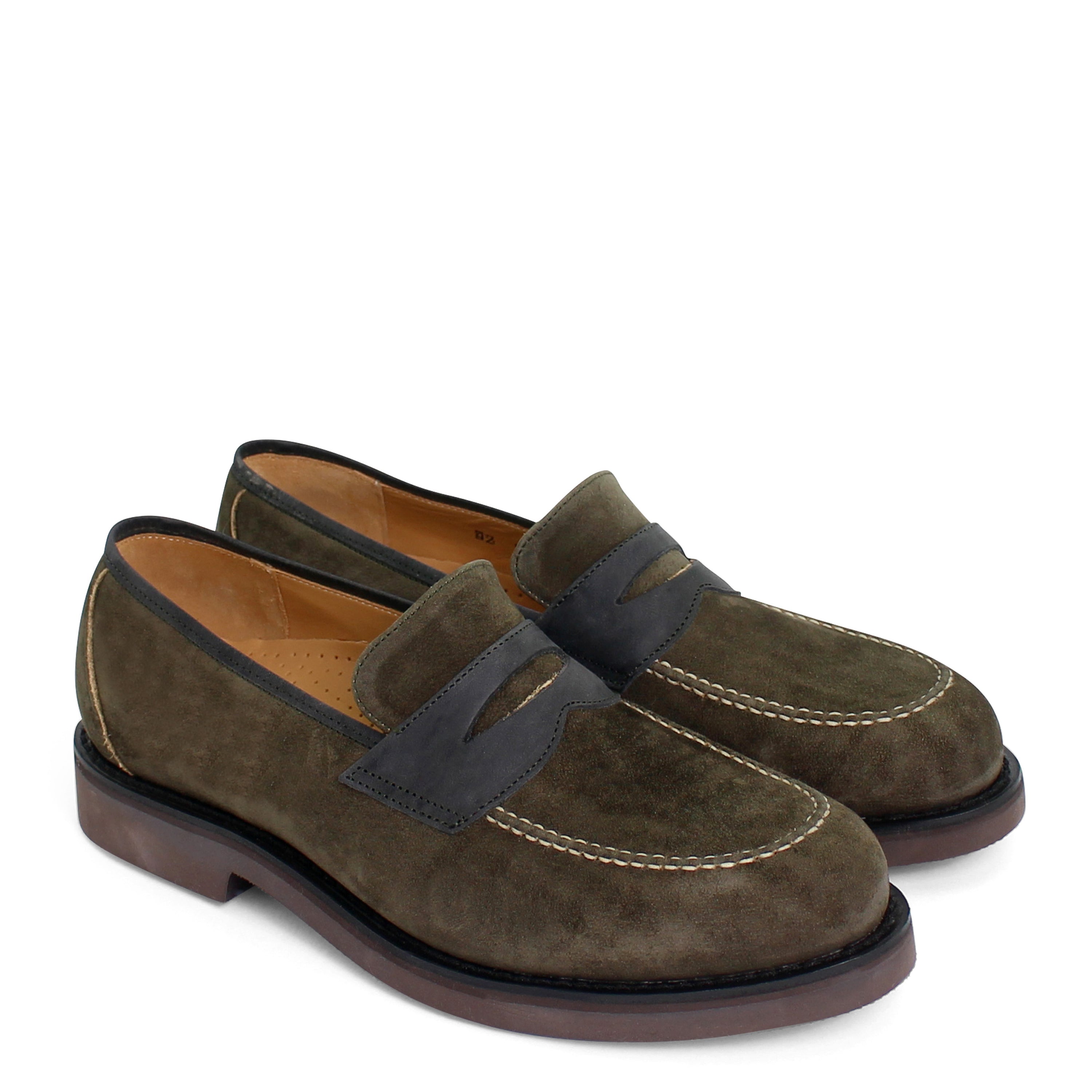 LOAFER + Welted Leather Loafer Shoes + Deep Green
