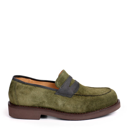 LOAFER + Welted Leather Loafer Shoes + Deep Green