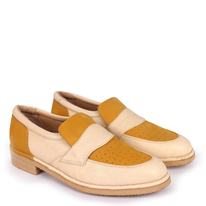 Loafer + Leather welted loafer shoes + Mustard Natural