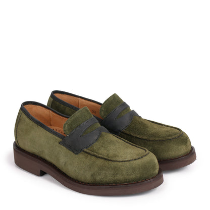 LOAFER + Welted Leather Loafer Shoes + Deep Green