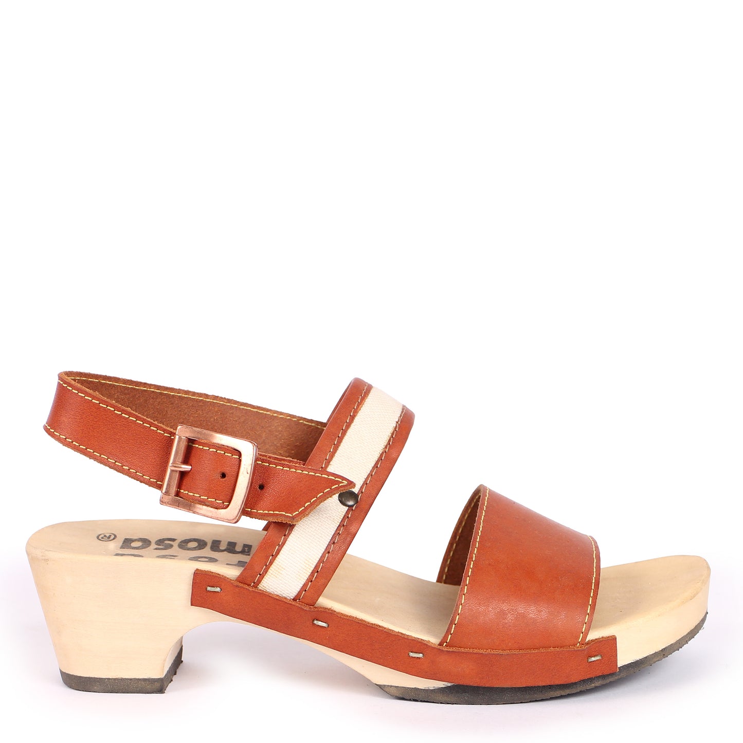 MAGO STRAP + Cotton Leather Clog Sandals + Fieno Canvas