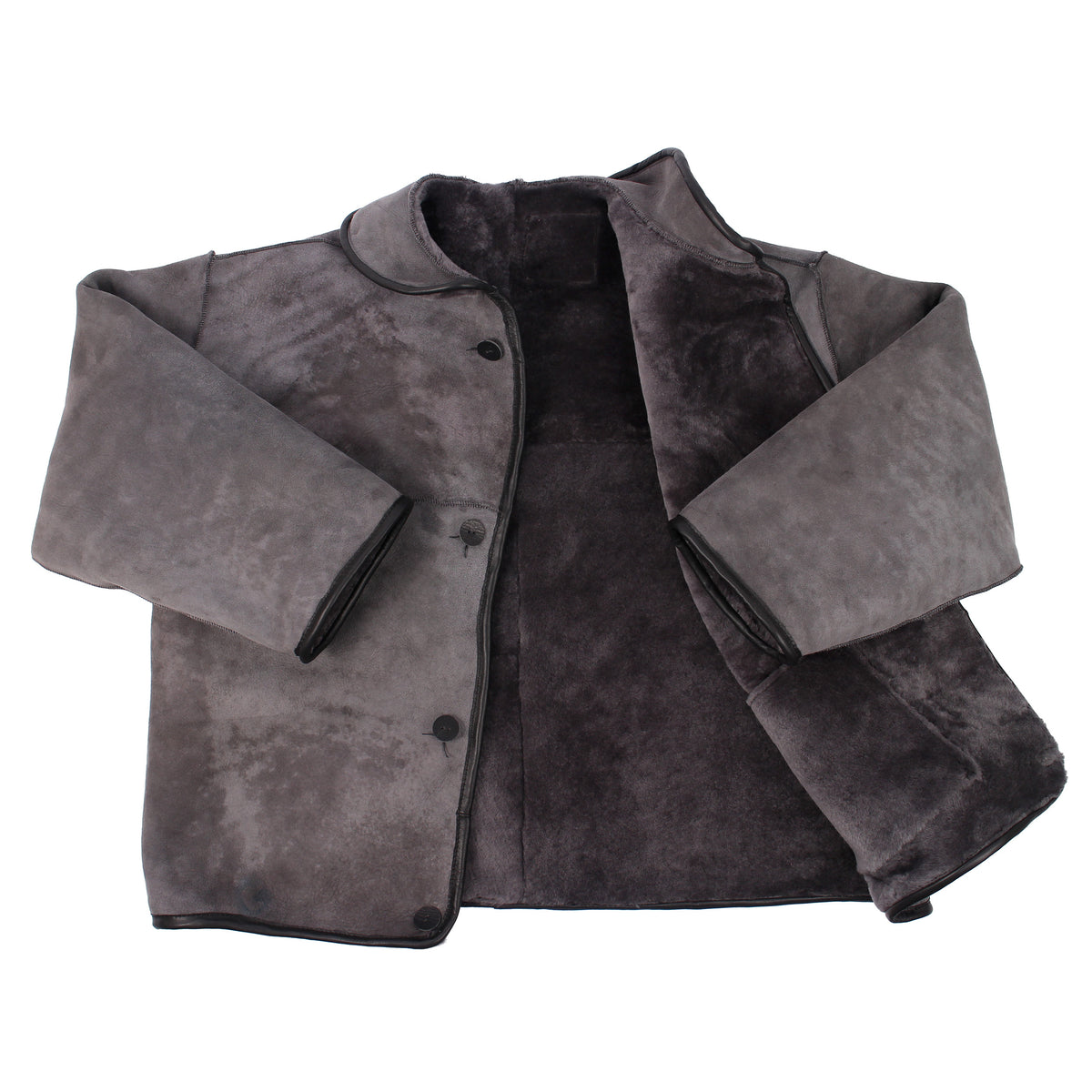Jacket METEOR COLLAR + Reversible Shearling Jacket + Soft Gray