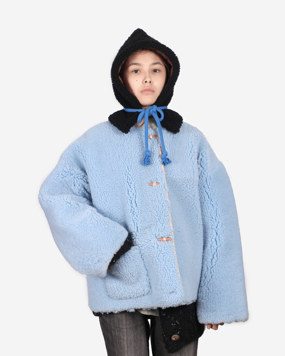 Jacket METEOR + Reversible Shearling Jacket + Ice Blue