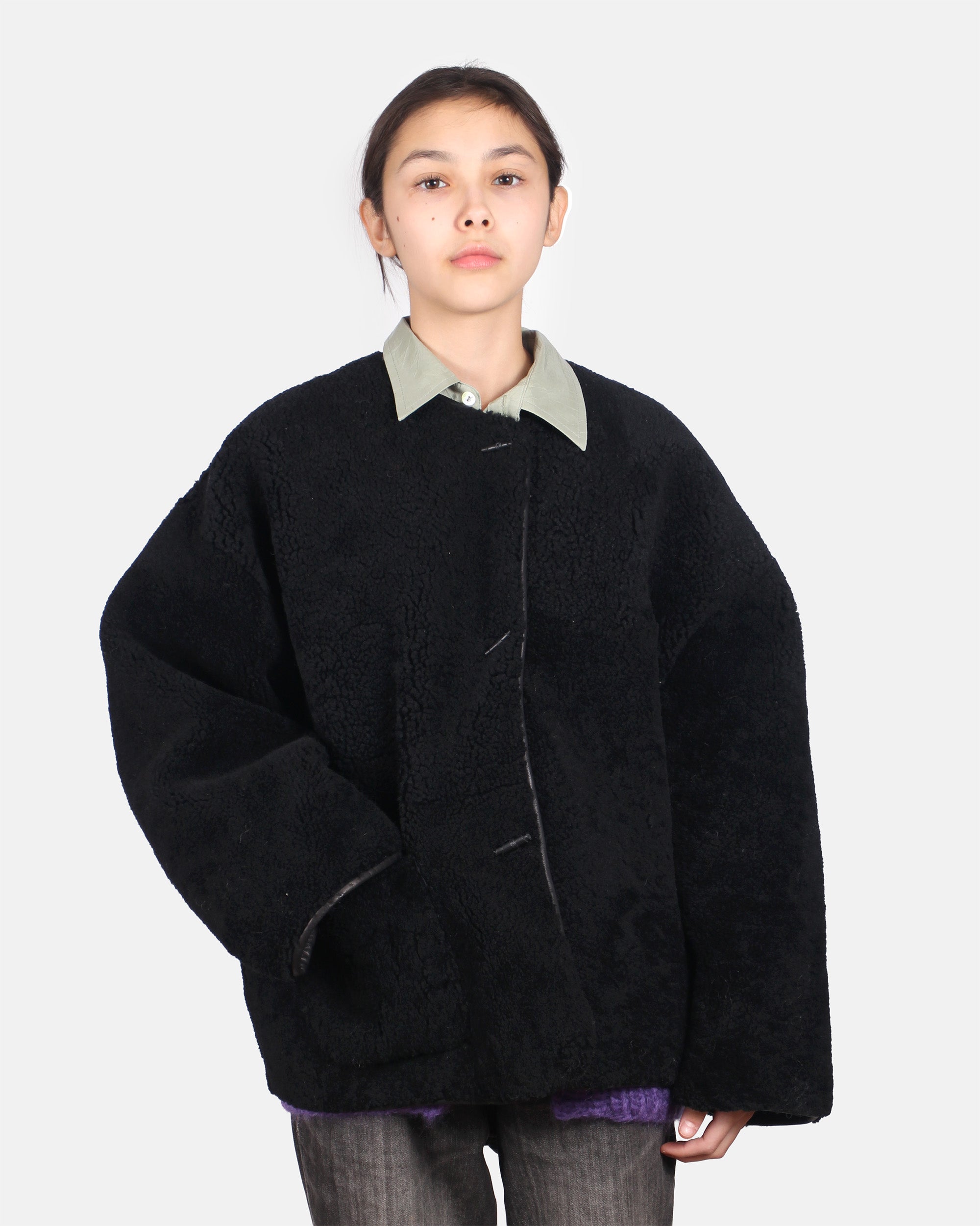 Jacket METEOR + Reversible Shearling Jacket + Black – rosa mosa