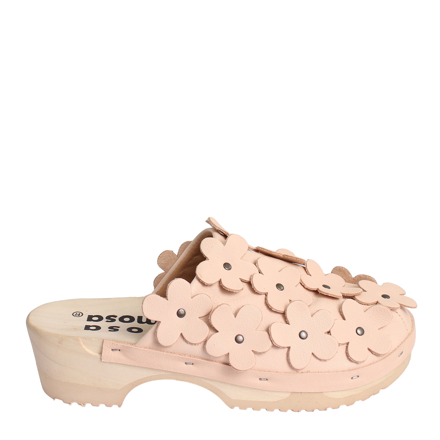 PANTO FIORE + Leather Clog Shoes + Powder Beige