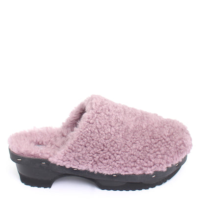 PANTO FULLY + Shearling Dark Clog Shoes + Lilac
