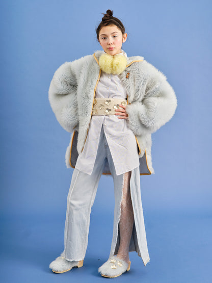 CHAMPION FIORE BELT + Shearling Leather Belt + Natural Champagne