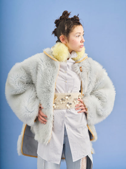 CHAMPION FIORE BELT + Shearling Leather Belt + Natural Champagne